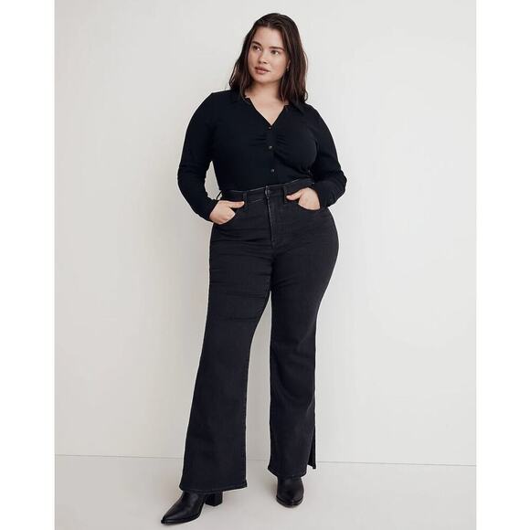 NWT Madewell Plus Skinny Flare Jeans in Bellhaven Wash: Slit-Hem Edition - Picture 1 of 9